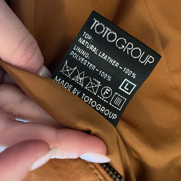 Vintage leather jacket fitted camel colour - Picture 9 of 13